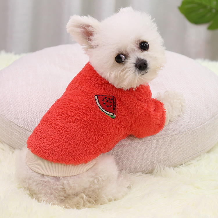Plush Solid Color Warm Small Dog Sweater Must-Have for Autumn and Winter
