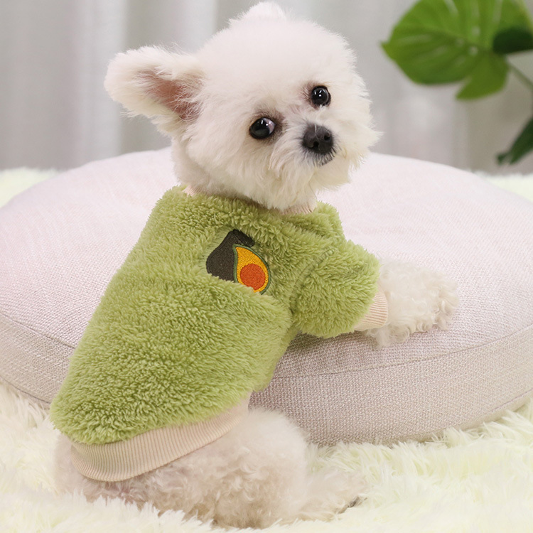 Plush Solid Color Warm Small Dog Sweater Must-Have for Autumn and Winter