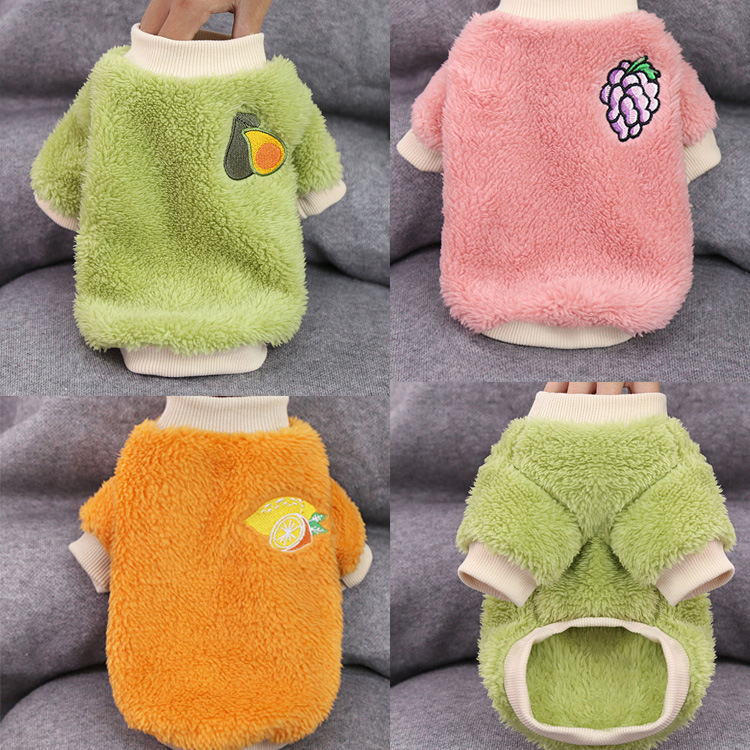 Plush Solid Color Warm Small Dog Sweater Must-Have for Autumn and Winter