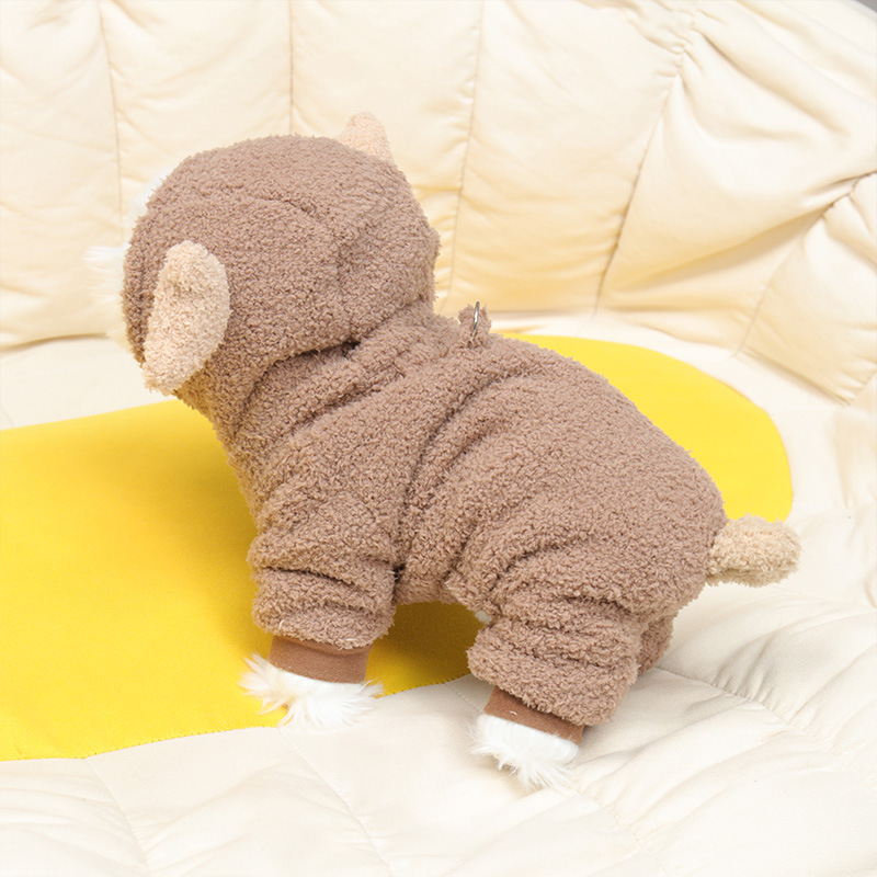 Cute Plush Hooded Small Dog All-Inclusive Warm Sweatshirt