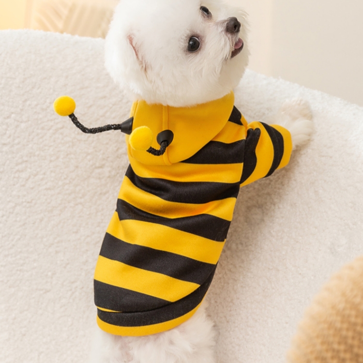 Cute Striped Bee Style Puppy Kitty Sweatshirt with Leash
