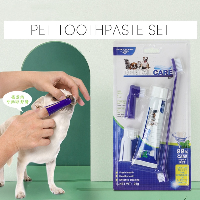 Dog Toothbrush And Toothpaste Finger Toothbrush Brushing Kit