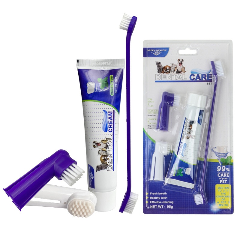 Dog Toothbrush And Toothpaste Finger Toothbrush Brushing Kit