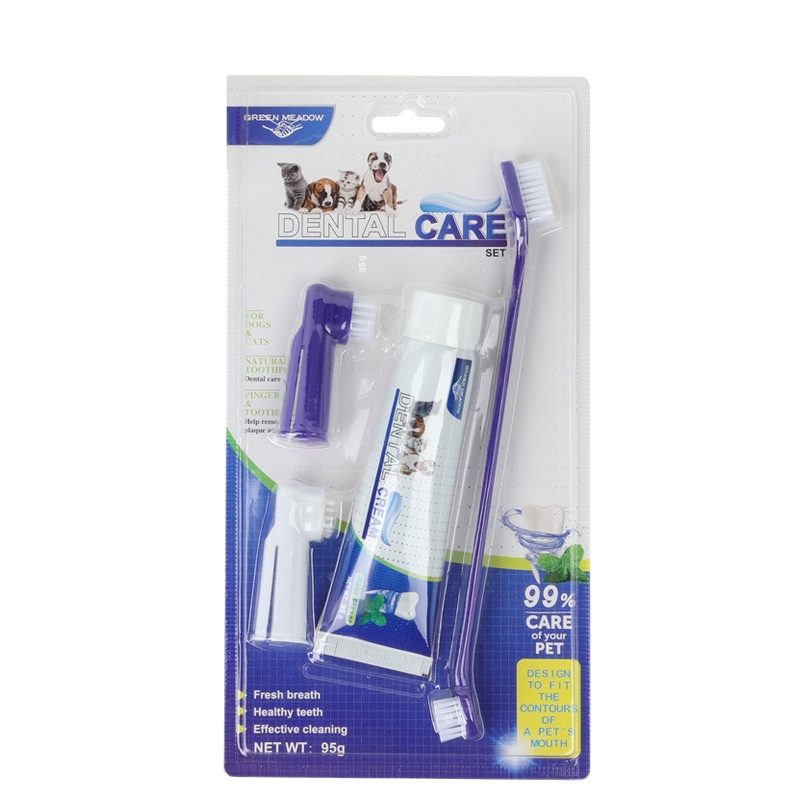 Dog Toothbrush And Toothpaste Finger Toothbrush Brushing Kit
