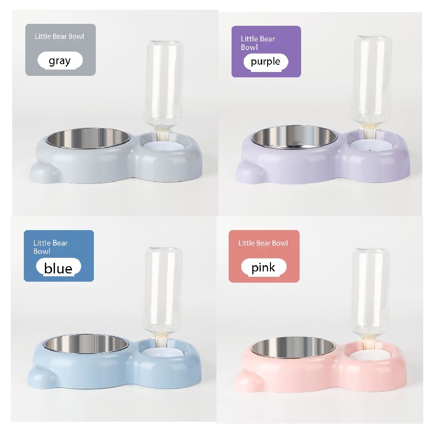 dog bowl with water bottle