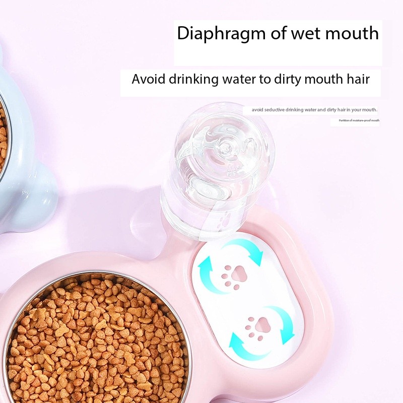 Personalized Raised Pet Bowl Cat Feeder Dog Bowl With Water Bottle