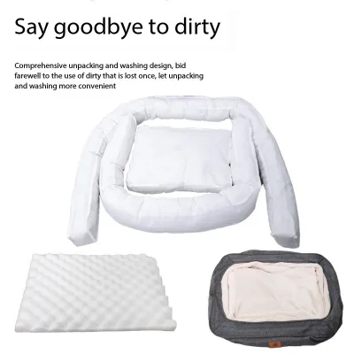 Simple High Side Oversized Plush Washable Dog Sofa 02