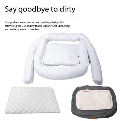 Simple High Side Oversized Plush Washable Dog Sofa 02