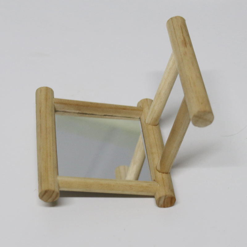 White Large Antique Wooden Bird Mirror for Parrot Cockatiels Parakeets