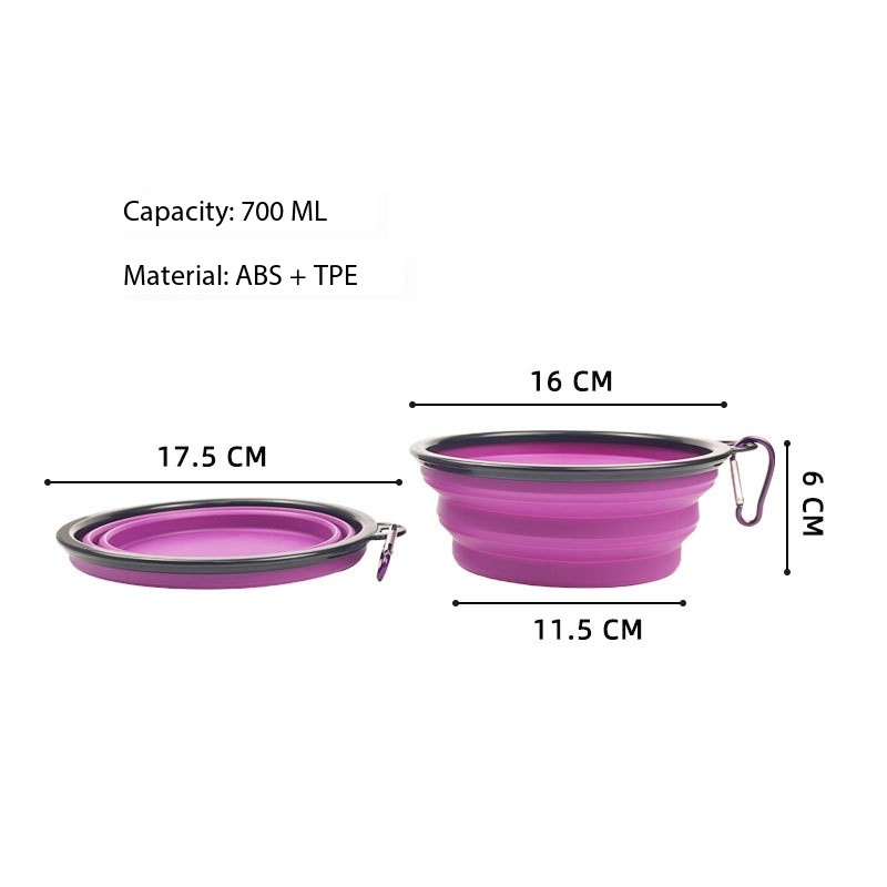 Custom Travel Foldable Dog Feeder Water Bowl