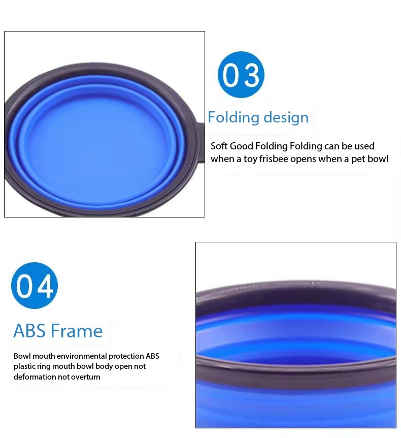 Custom Travel Foldable Dog Feeder Water Bowl