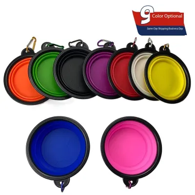 Custom Travel Foldable Dog Feeder Water Bowl 01