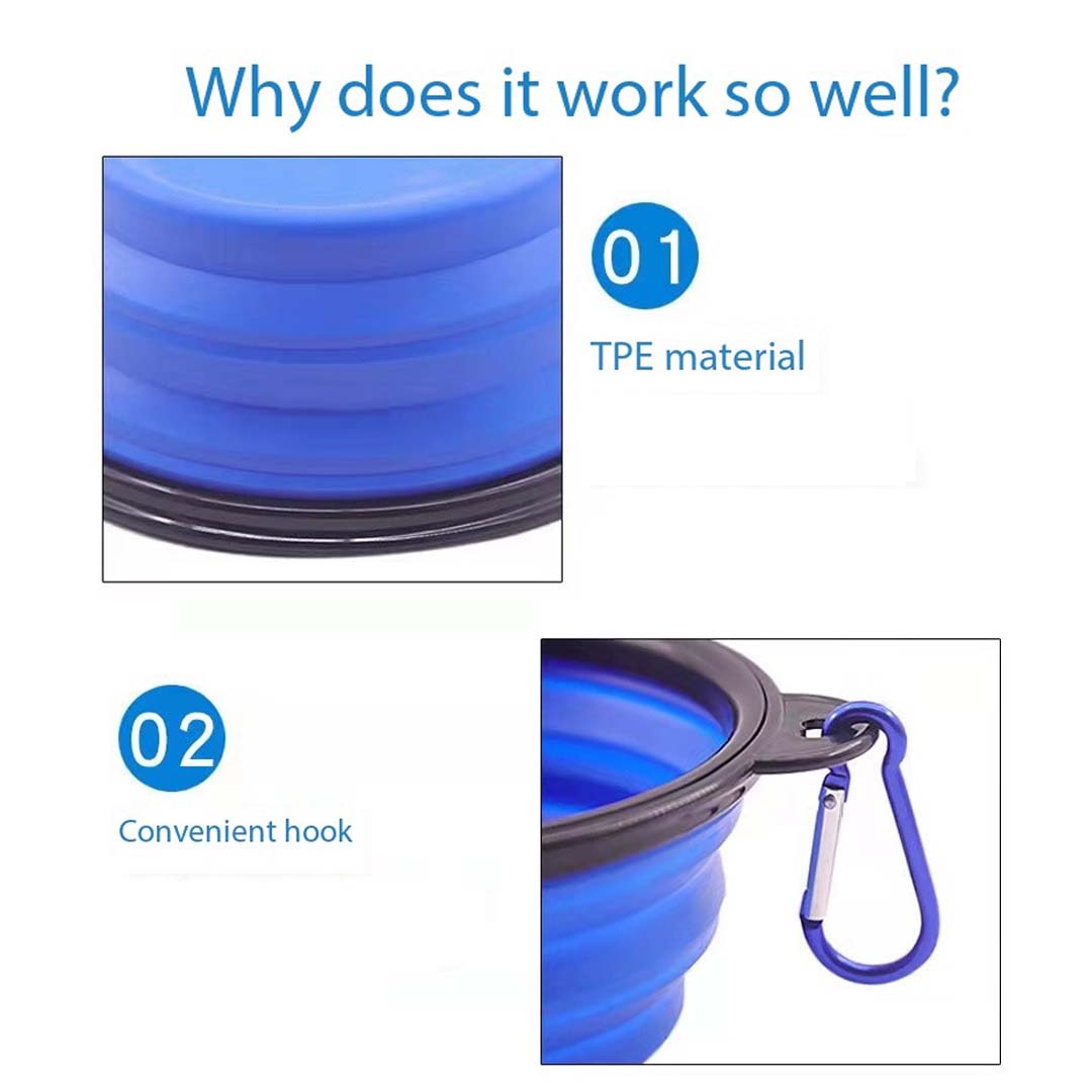 Custom Travel Foldable Dog Feeder Water Bowl