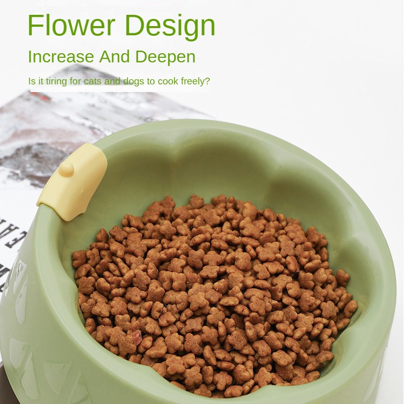 Cute Plastic Flower Feeder Bowl for Cat, Dog, Small Pets