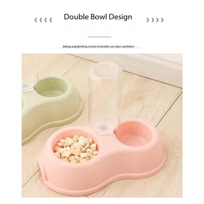 Dog Feeder Bowl No Spill With Water Bottle for Cat, Dog, Small Pet 01