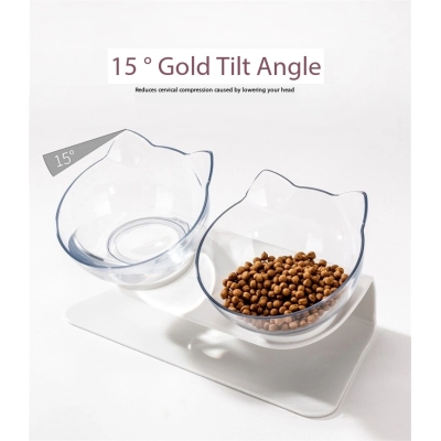 Elevated Double Feeder Bowl for Cat Dog 01