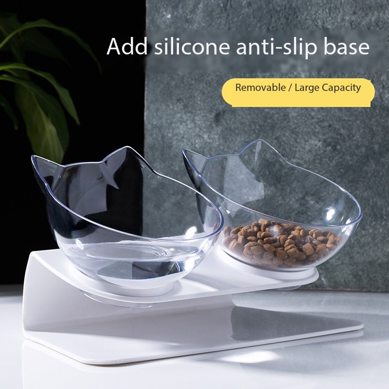 Elevated Double Feeder Bowl for Cat Dog