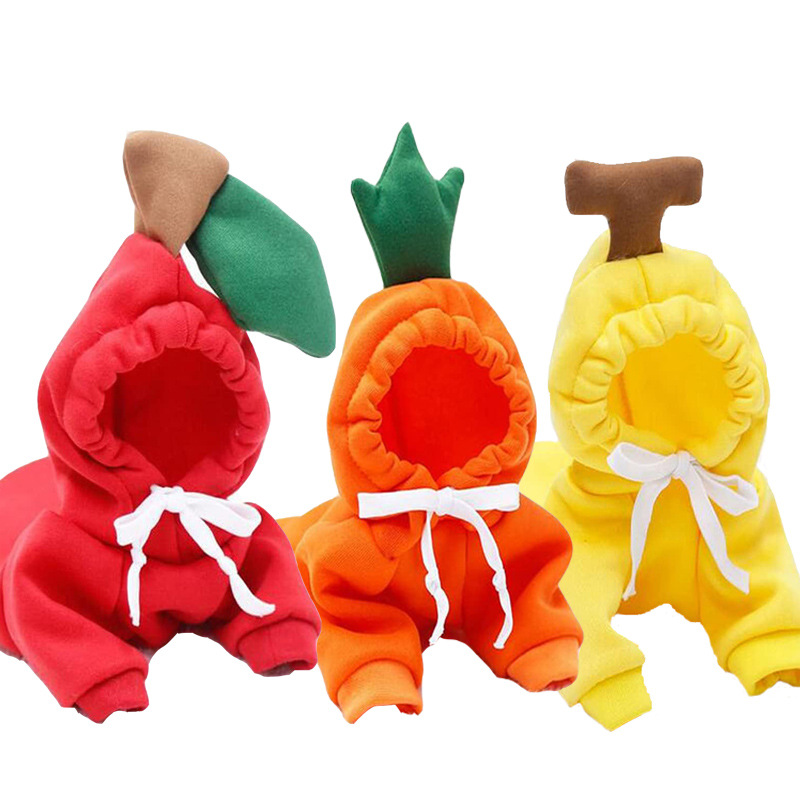 Pet Clothes Fruit-Shaped Small Sized Dogs Autumn and Winter Bright Hoodie