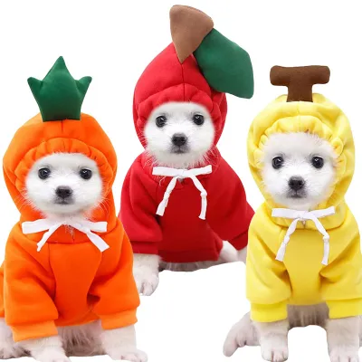 Pet Clothes Fruit-Shaped Small Sized Dogs Autumn and Winter Bright Hoodie 01