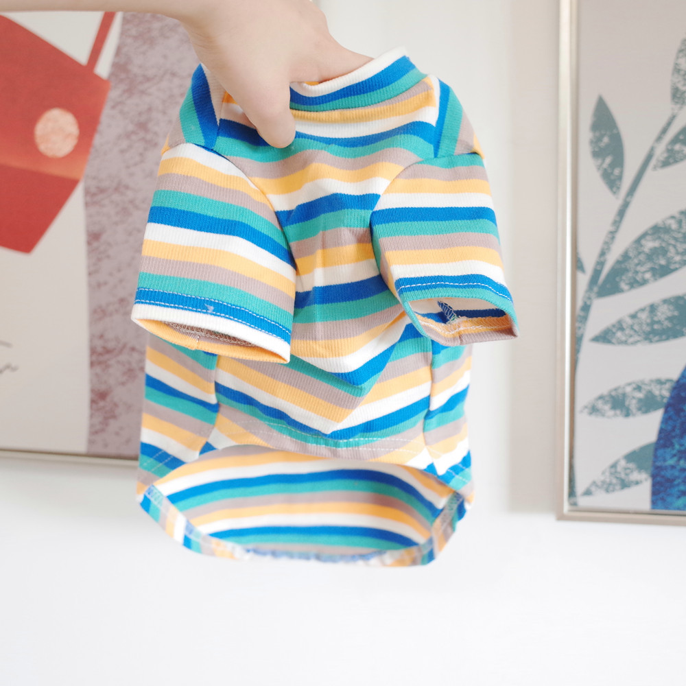 Factory Wholesale Autumn and Winter Knitted Striped Bottoming Shirt for Small Medium-Sized Cats and Dogs