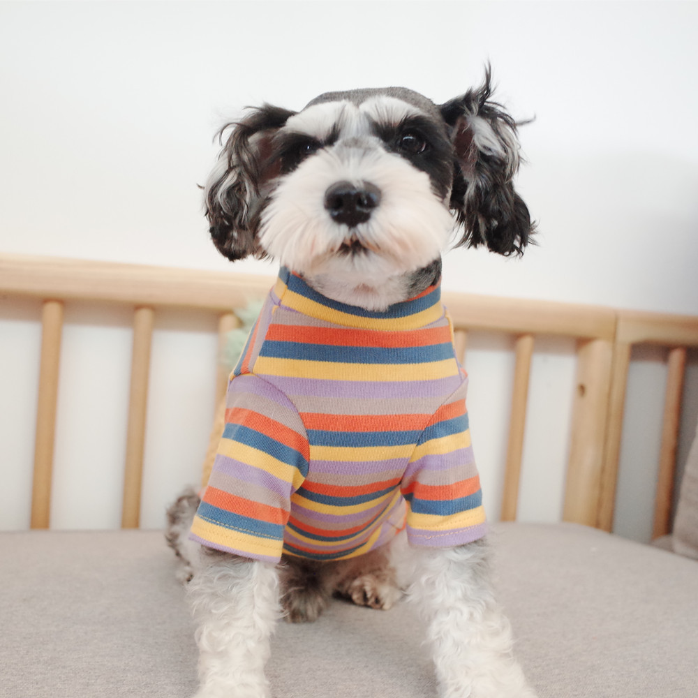 Factory Wholesale Autumn and Winter Knitted Striped Bottoming Shirt for Small Medium-Sized Cats and Dogs