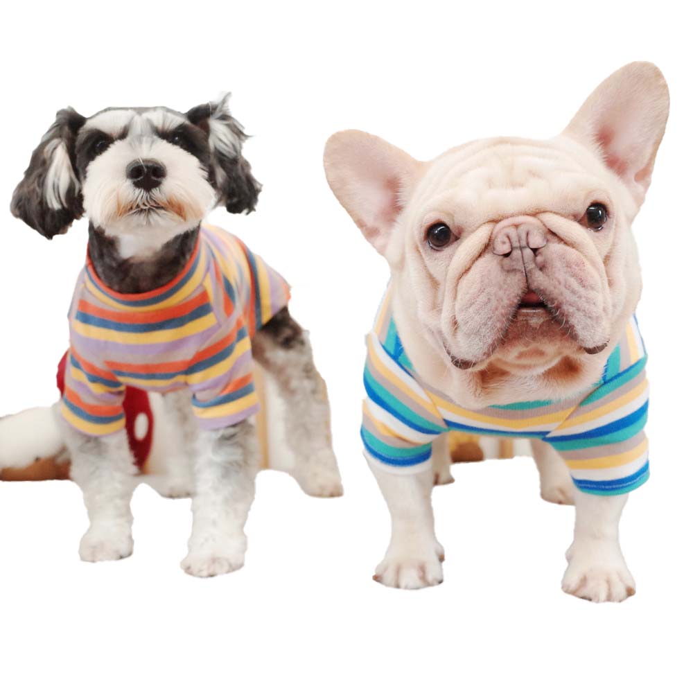 Factory Wholesale Autumn and Winter Knitted Striped Bottoming Shirt for Small Medium-Sized Cats and Dogs