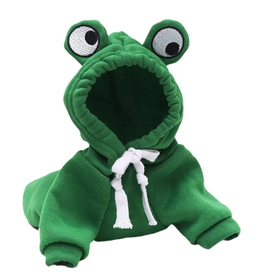 Frog-Shaped Dog Warm Hooded Sweatshirt Suitable for Autumn and Winter 01