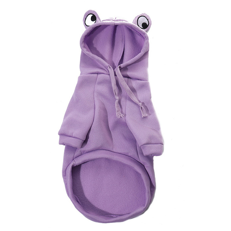 Frog-Shaped Dog Warm Hooded Sweatshirt Suitable for Autumn and Winter