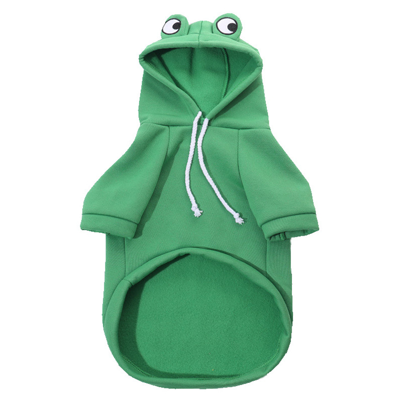Frog-Shaped Dog Warm Hooded Sweatshirt Suitable for Autumn and Winter