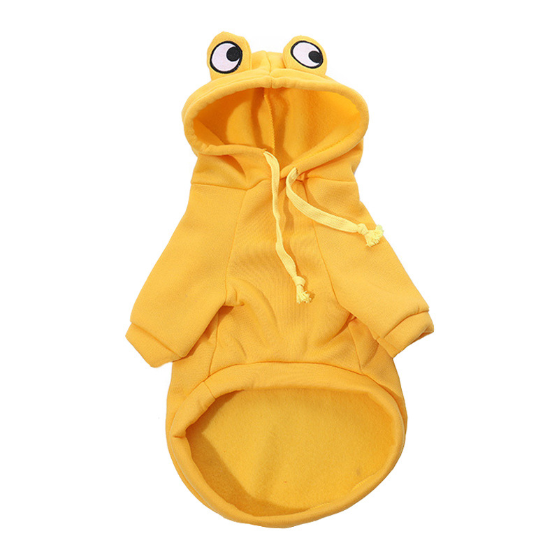 Frog-Shaped Dog Warm Hooded Sweatshirt Suitable for Autumn and Winter
