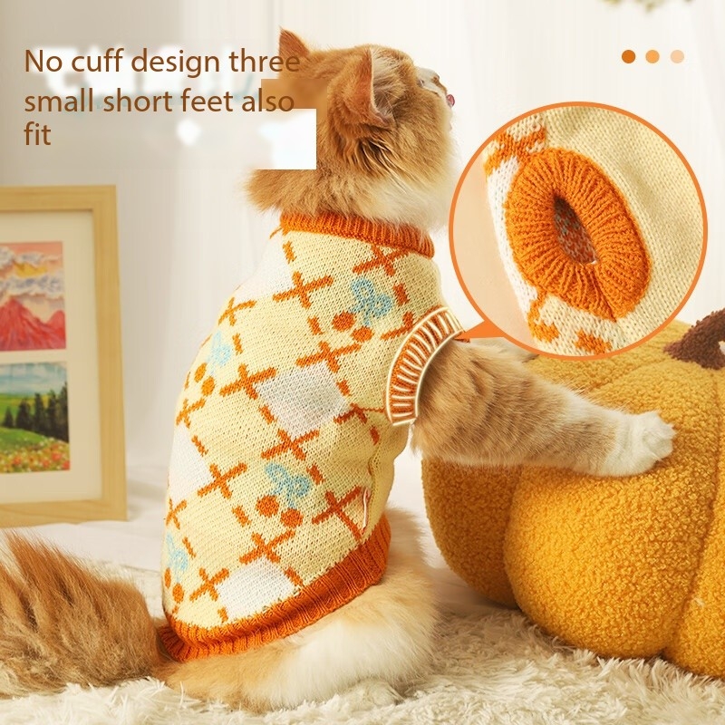 Cute Cat Warm and Comfortable Knitted Sweater for Autumn and Winter