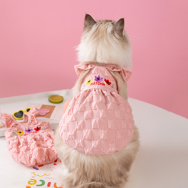 Cute Pet Fairy Cat Thin Suspender Two-Leg Clothes Suitable for Spring