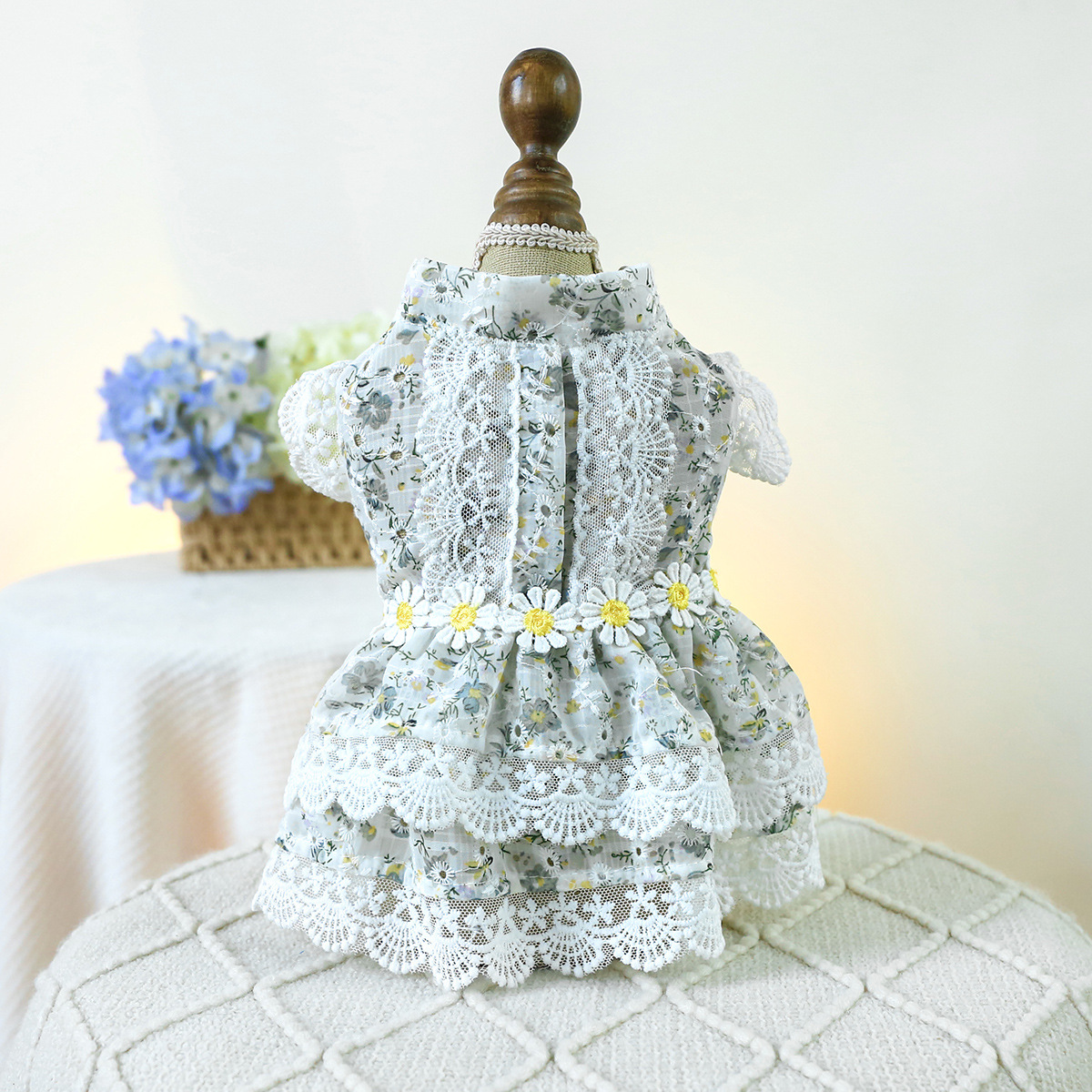 Summer Cute Clothes Floral Lace Princess Dress for Cats and Dogs
