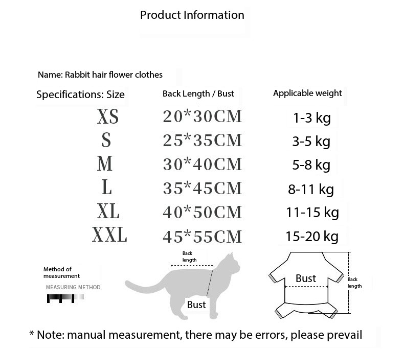 Thickened Warm Dog Fur Coat for Winter