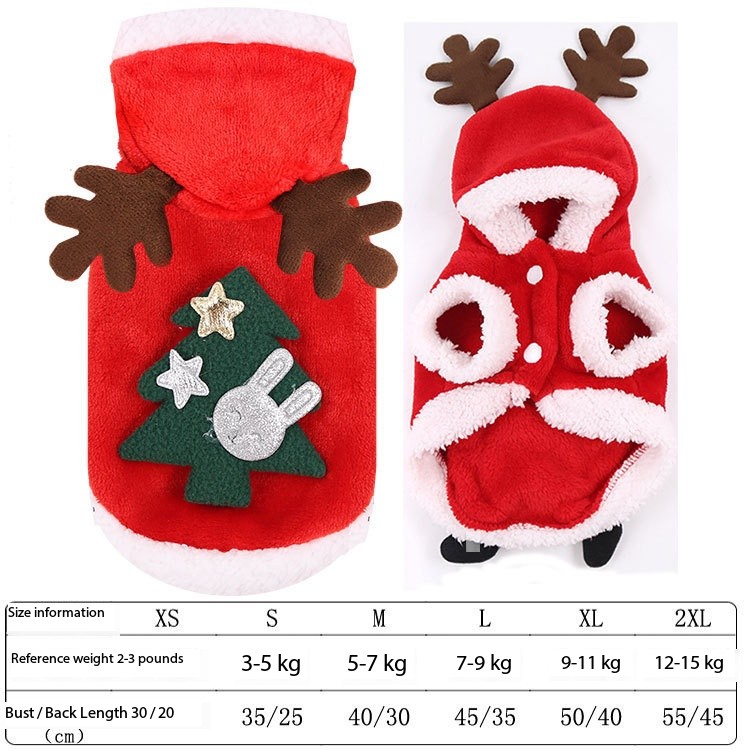 Fashion Cute Winter Christmas Dog Clothes Coat for Dogs, Cats, Puppies