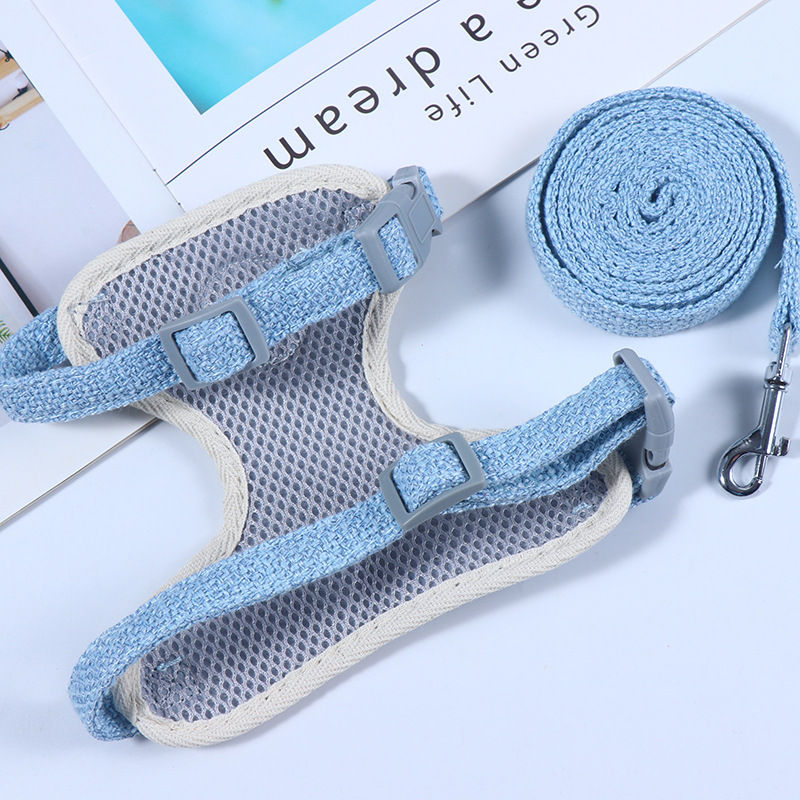 Sturdy and Adjustable Harness with Cute Cartoon Bear Print for Small Cats