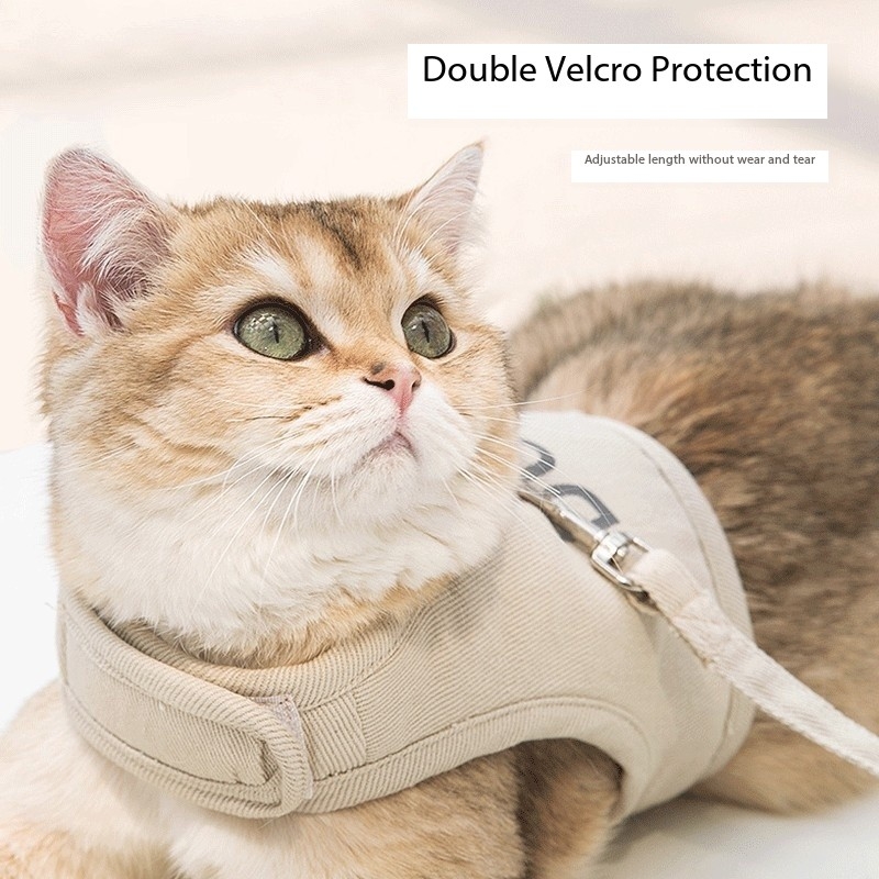 Velcro Tightly Stitched Solid Color Reflective Cat Harness Straps