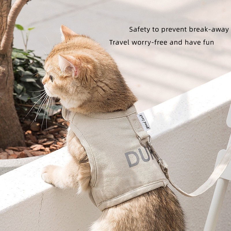 Velcro Tightly Stitched Solid Color Reflective Cat Harness Straps