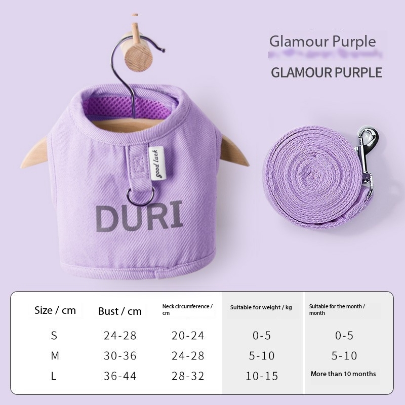 Velcro Tightly Stitched Solid Color Reflective Cat Harness Straps