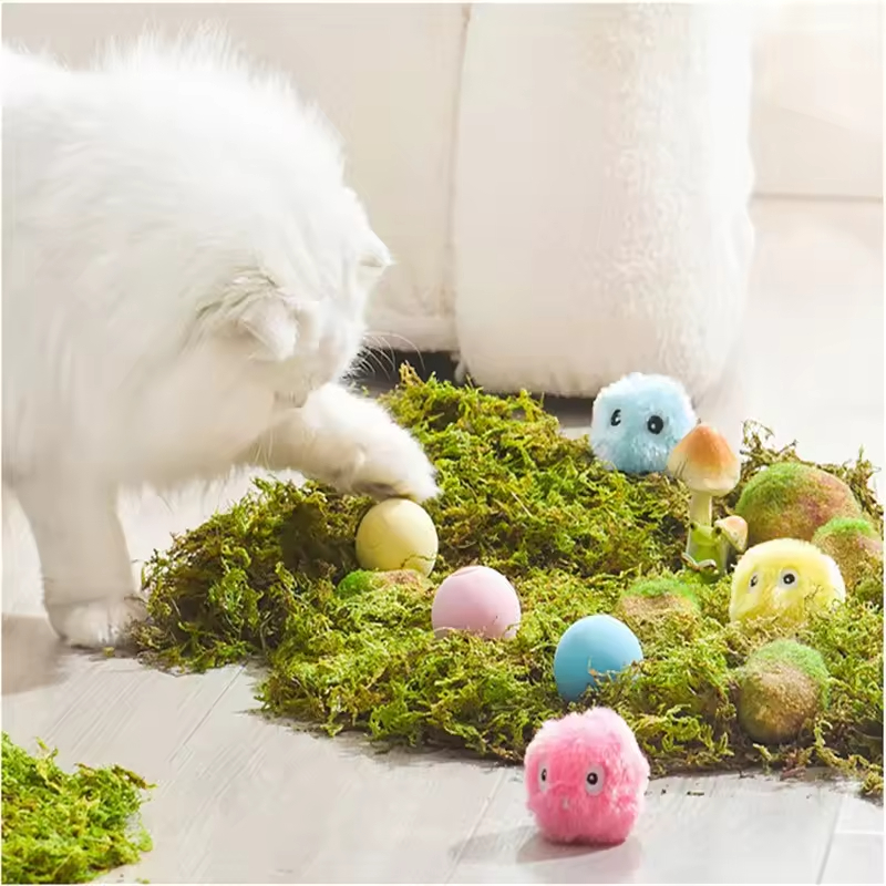 Intelligent Cat toy Self-Pleasure Relief Barking Ball Plush Funny Cat Toy Ball