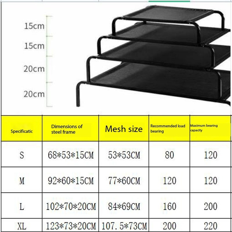 Hot Selling Breathable Removable Iron Frame Mesh Hanging Dog Bed