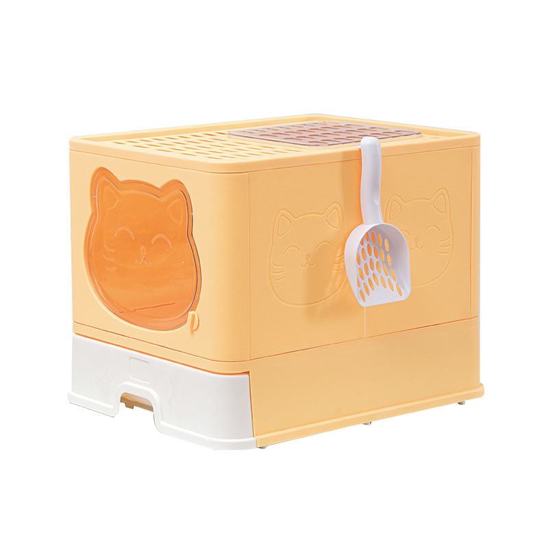 Foldable Large Litter Box With Lid Covered Litter Box