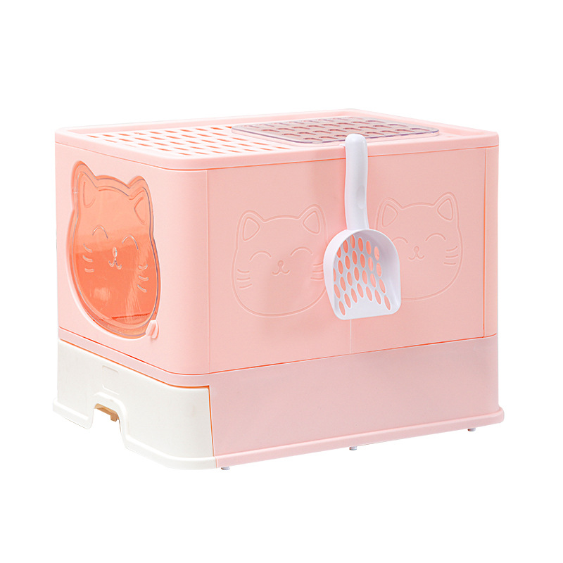 Foldable Large Litter Box With Lid Covered Litter Box