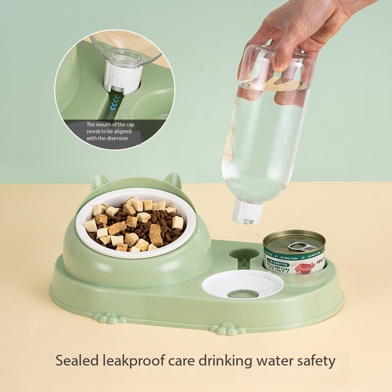 Cats Feeding Station Ceramic Cat Bowl Water And Food Dispenser 