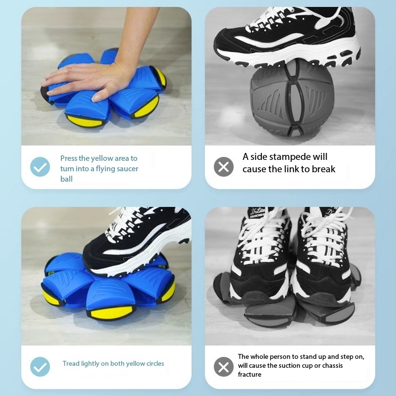 Disc Ball Dual-Purpose Elastic Step Ball Deformation Decompression Luminous Toy