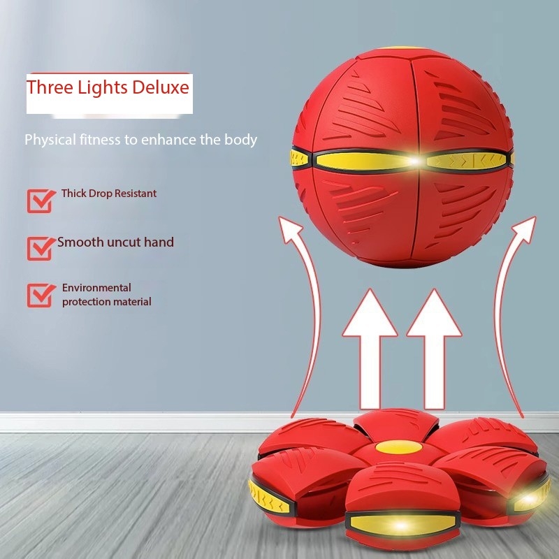 Disc Ball Dual-Purpose Elastic Step Ball Deformation Decompression Luminous Toy