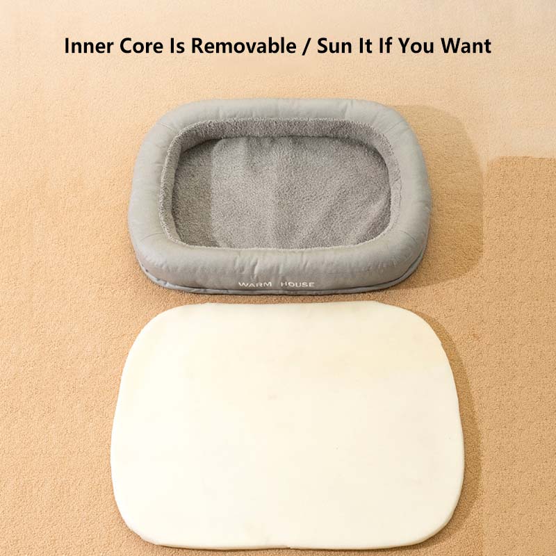 Heated Washable Memory Foam Dog Bed for Small Medium Large Cats Dogs Puppy