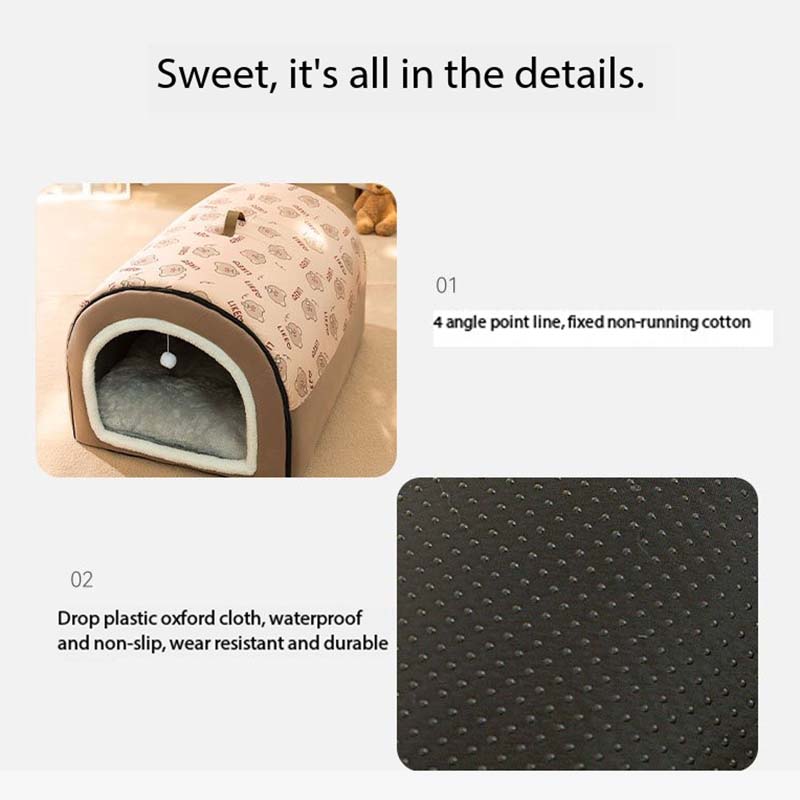 Large Outdoor Cozy Cave Dog Bed for Small Medium Large Dogs Cats and Puppy