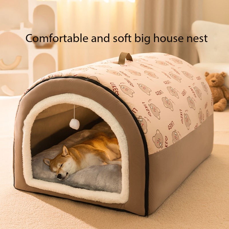 Large Outdoor Cozy Cave Dog Bed for Small Medium Large Dogs Cats and Puppy