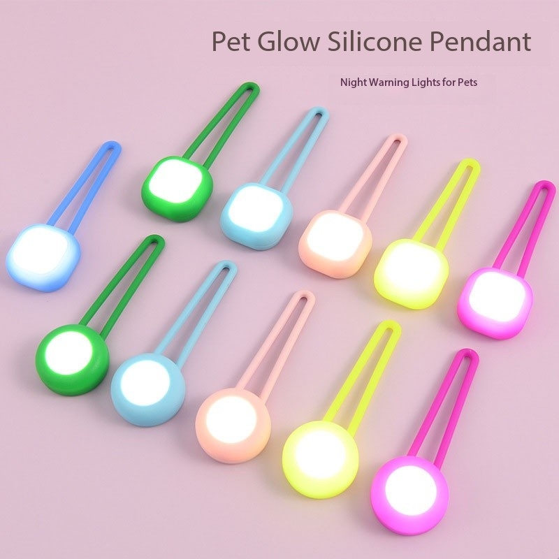 Pet Luminous Pendant Night Light Silicone Tag for Walking Dogs and Cats to Prevent Loss